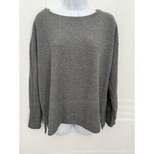 Splendid Gray Thermal Waffle Knit Long Sleeve Top Size M Casual Layering